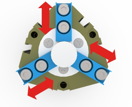 丸形ワークのクランプイメージ