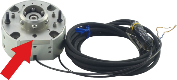 密着確認センサとツールチェンジャー。